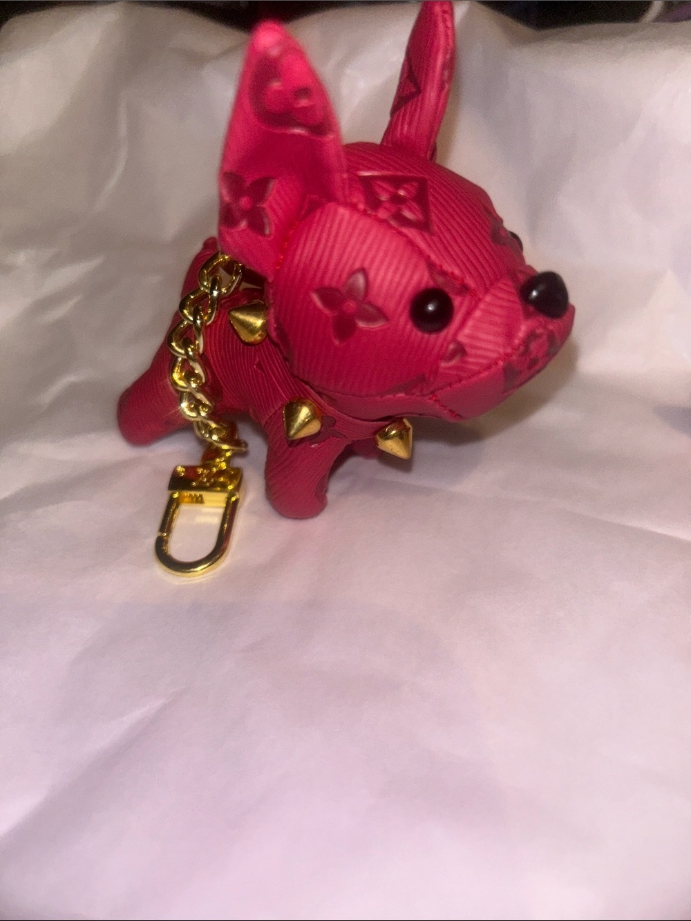 Designer inspired frenchie purse charm /key chain